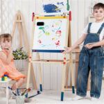 3-in-1 Kids Art Easel - Double-Sided Magnetic Board+Paper Roll, 26 Letter Magnets, Multicolor - Image 13