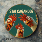 CIFbuy 1pc Funny Chicken Aluminum Sign 8x8 Inch, What Are You Doing Vintage Round Plaque, Decorative Metal Wall Art For Kitchen Restaur TikTok, TikTok, Self-pickup Logiopics - Image 4