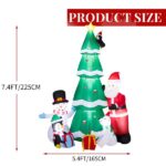 7.5FT Lighted Christmas Inflatable Decoration, Inflatable Christmas Tree with Santa and Snowman, Funny Blow Up Yard Decorations with Built-in LED Lights for Holiday Party Front Yard Lawn Garden Decor - Image 6