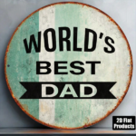 CIFbuy 1pc 2D Flat Round Sign World's Best, "" Round Sign World's Best, World's Best Dad Vintage Plaque 8x8in Father's Day TikTok, ok, temu Self-pickup Logi Dics - Image 2