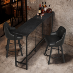 71-Inch Bar Table (Black) - 209 lbs Capacity Pub Height Table with Durable MDF Top & Metal Frame, Ideal for Kitchen/Bar Counte - Image 5