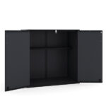 23.5 Cu.ft Outdoor Storage Shed with Lockable Door, PP HDPE Horizontal Garden Tool Cabinet - Black - Image 5