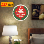CIFbuy Flying Pig Round Aluminum Sign 7.87x7.87in, "" Sign 7.87x7.87in, Colorful Stars & Green Leaf Wreath Outdoor Plaque TikTok, TikTok, temu emu Self-pickup Logiaqics - Image 5