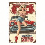 CIFbuy Vintage American Road Trip Metal Sign 8x12 Inch, Classic Retro Travel Poster Wall Decor, Sturdy Plaque For Bar Bedroom Kitchen TikTok, TikTok, Self-pickup Logiopics
