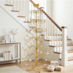 6ft Gold Iron Christmas Tree with Bow on Top, PVC Christmas Tree (No Accessories Included) - Image 9