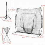 Blue Portable Baseball Net Set with 7.5x7ft Catcher Net Ball Caddy for Hitting Pitching Batting And Catching - All-in-One Sports Equipment - Image 3