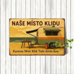 CIFbuy 1pc Retro Czech Slogan Metal Wall Decor, 7.87x" Inch Iron Sign, Art With NAŠE MÍSTO KLIDU Karavan Moř Decor, 7.87ikTok, Decor, 7.87ikTok, t Self-pickup Logiopics - Image 8