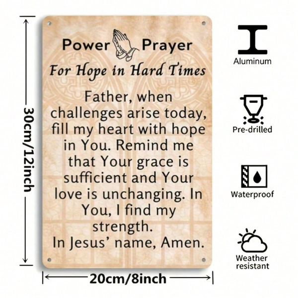 f2fbb446-cf56-4751-aae1-cf649791a199.png CIFbuy Bohemian Christian Prayer Poster, Wall Art, Beige & Brown Religious Sign, Sign, 2D Flat Decor 8x12 Inch ikTok, ikTok, n Religious Sign Self-Bickup Logiopchge & - Image 1