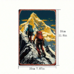 CIFbuy 1pc Retro Mountaineer Snow Mountain Exploration Metal Sign" 8x12 Inch Durable Tin Plate Poster, Plate Poster, Vintage Outdoor Adventure Wall A ExploratiikTok, ExploratiikTok, t Self-pickup Logiopics