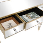 Three Drawers Mirror Table Dressing Table Console Table - Image 10