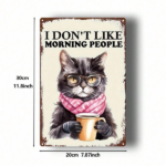 CIFbuy Vintage Black Cat Drinking Coffee Metal Sign 8x12 Inch, Antique Tin Plaque With Glasses For Home Kitchen Cafe Bar Garage Decor TikTok, TikTok, Self-pickup Logiopics - Image 2