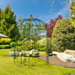 207*207*270cm Courtyard Wrought Iron Gazebo Iron Arch Black - Image 10