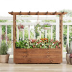 Natural Pine Wood Raised Garden Bed, 100% Solid Pine Construction & Hanging Roof Design - Image 3