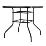Outdoor Dining Table Square Toughened Glass Table Yard Garden Glass Table - Image 3
