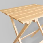 Portable Solid Wood Folding Side Table 2-Piece Set - Natural - Image 4