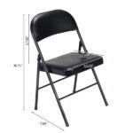 Same Code 33457557 4pcs Elegant Foldable Iron & PVC Chairs for Convention & Exhibition Black - Image 24