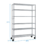 6-Tier disassembly and free assembly NSF-Certified Steel Wire Shelving with Wheels - Image 10