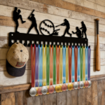 CIFbuy Baseball Medal Hanger Display Rack 20 Hook Metal Wall Mount Award Holder Black Holiday Gift Organizer(TikTok, temu pick-up service) - Image 5