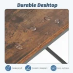 47" L-Shaped Computer Desk with Reversible Storage Shelves and PC Stand, Corner Gaming and Home Office Desk, Brown(Shipment from Walmart) - Image 4