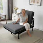 Twin-XL Electric Lift Bed for Seniors - Wired Remote Control with One-Touch Backrest Lift & Leg Lowering, Fall-Safe Rails, Safe Standing/Sitting/Lying Aid - Image 11