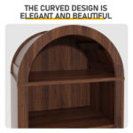 8-Tier Arched Dome Display Rack Particleboard Melamine-Faced Bookshelf 15.75*11.81*70in Walnut - Image 6