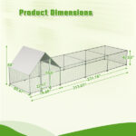 26'Lx6.7'Wx6.6' ft Large Metal Chicken Coop, Walk-in Chicken Run, Galvanized Wire Poultry Chicken Hen Pen Cage, Rabbits Duck Cages with Waterproof and Anti-Ultraviolet Cover for Outside - Image 2