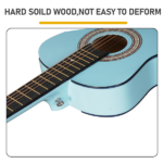 Sky-blue color 30-inch Round Acoustic Guitar with Picks, Strings, Capo, Case, Tuner, and Strap - Image 7