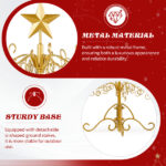 3ft Wrought Iron Christmas Tree, Metal Ornament Display Tree Stand for for Holiday Party Home Decor, Indoor & Outdoor Decor Hanger, Gold - Image 7