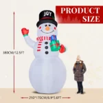 12FT Tall Lighted Christmas Inflatable Decoration, Inflatable Giant Snowman Holding Gift Boxes, Funny Blow Up Yard Decorations with Built-in LED Lights for Holiday Party Front Yard Lawn Garden Decor - Image 3