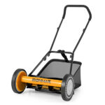 14 Inch Push Lawn Mower with Grass Catcher Bag -Orange - Image 2