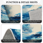 Three-piece kitchen rug set, non-slip and washable, abstract pattern kitchen hallway rug, soft and comfortable, suitable for sinks, floors, entrances, hallways and bathrooms. - Image 6