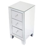 Modern and Contemporary Mirrored 3-Drawers Nightstand Bedside Table - Image 10