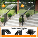 Handrails for Outdoor Steps Fits 5 to 6 Steps - Image 8