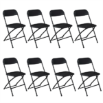 6pcs Injection Molding Classic Garden Plastic Folding Chair Black - Image 9