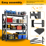 Heavy Duty Garage Shelving Units 64.5"H"67"W 21.6"D, 4-Tier Steel Adjustable Metal Storage Shelves,3000 lbs Industrial Rack for Garage Organization,Basement,Warehouse,Workshop,Utility Shelving for Tools - Image 7