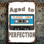 CIFbuy Vintage 1980s Cassette Tape Metal Wall Sign 1Pcs 2D Flat Iron Rustic Wall Decor Aged Classic Year Label Retro Music Art Hanging TikTok, TikTok, ing Self-pickup Logiopics - Image 2