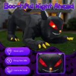 6.5 FT Halloween Inflatables Animated Black Cat with Shakable Head, Outdoor Decorations Blow Up Yard Decor with Built-in LEDs for Indoor Party Garden Lawn Decor - Image 7