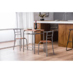 Same Code 35204938 Brown Wood Grain PVC Breakfast Table (One Table and Two Chairs) - Image 39