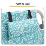 1 PCS Aluminum Beach Chair, 8.5 Inch Seat Height Teal Tribal Pattern, Adjustable Folding Chair with Headrest, Shoulder Strap, 2-in-1 Cup Holder Side Pocket, Back Cooler Bag, Integrated Oxford Fabric with Crossbar, 5 Positions Reclining Lounger, 63x109x84cm, Load Capacity 120KG - Image 12