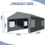 10X20FT Carport Car Port Canopy Grey - Image 8