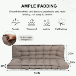 Outdoor Swing Cushions 55 Inch, Waterproof 4" Thick Porch Swing Cushion Replacement with Backrest and Ties, Comfortable 2-3 Seat Pation Swing Pad for Backyard, Garden, Lawn, Outdoor Furniture - Image 3