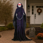 6ft Halloween Decorations Outdoor Life Size Animatronics Grim Reaper with Chain, Sound-Actived Party Decor with Creepy Sound , Scary Haunted House Props for Garden Yard Lawn - Image 12