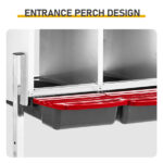 Chicken Nesting Box, 6 Compartment Nesting Box for Laying Eggs, Wall Mount Chicken Brooder Box with Perch, Easy Egg Collection, Cleanable Pull Out Hen Roosting Boxes, 6 Holes, Red - Image 6