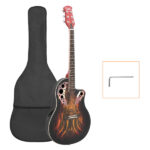 Don’t sell on Amazon 41 inch Full-Size Cutaway Acoustic-Electric Guitar Grape Voice Hole Spruce Top Round Back Sunset Color - Image 17