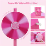 18 Inch Height Adjustable Prize Wheel with Smooth Spin, 2-in-1 Tabletop & Floor Standing Spinning Wheel for Game Carnival Party - Image 4