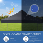 10x10 FT Pop Up Canopy Tent with Slant Legs and Carrying Bag, Easy Setup Outdoor Shelter for Patio, Garden, Beach, Grey (Shipment from Walmart) - Image 4