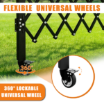 Foldable Security Gate, Expandable Safety Barrier with 360° Swivel Casters Lockable Design, Portable Mobile Rolling Barricade for Garage, Warehouse, Driveway and Pool Areas (51.57" H x 42" W)Non-eBay certified warehouse delivery - Image 2