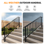 Handrails for Outdoor Steps Fits 5 to 6 Steps - Image 4