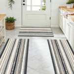 Three-piece kitchen rug set, non-slip and washable, abstract pattern kitchen hallway rug, soft and comfortable, suitable for sinks, floors, entrances, hallways and bathrooms. - Image 11