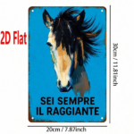 CIFbuy Vintage Galloping Horse Metal Sign, SEI SEMPRE IL" RAGGIANTE Italian Phrase Waterproof Rustproof Wall Art, Waterproof Rustproof Wall Art, 7.87*11.81 Inch Retro SEMPRikTok, SEMPRikTok, t Self-pickup Logiopics - Image 2